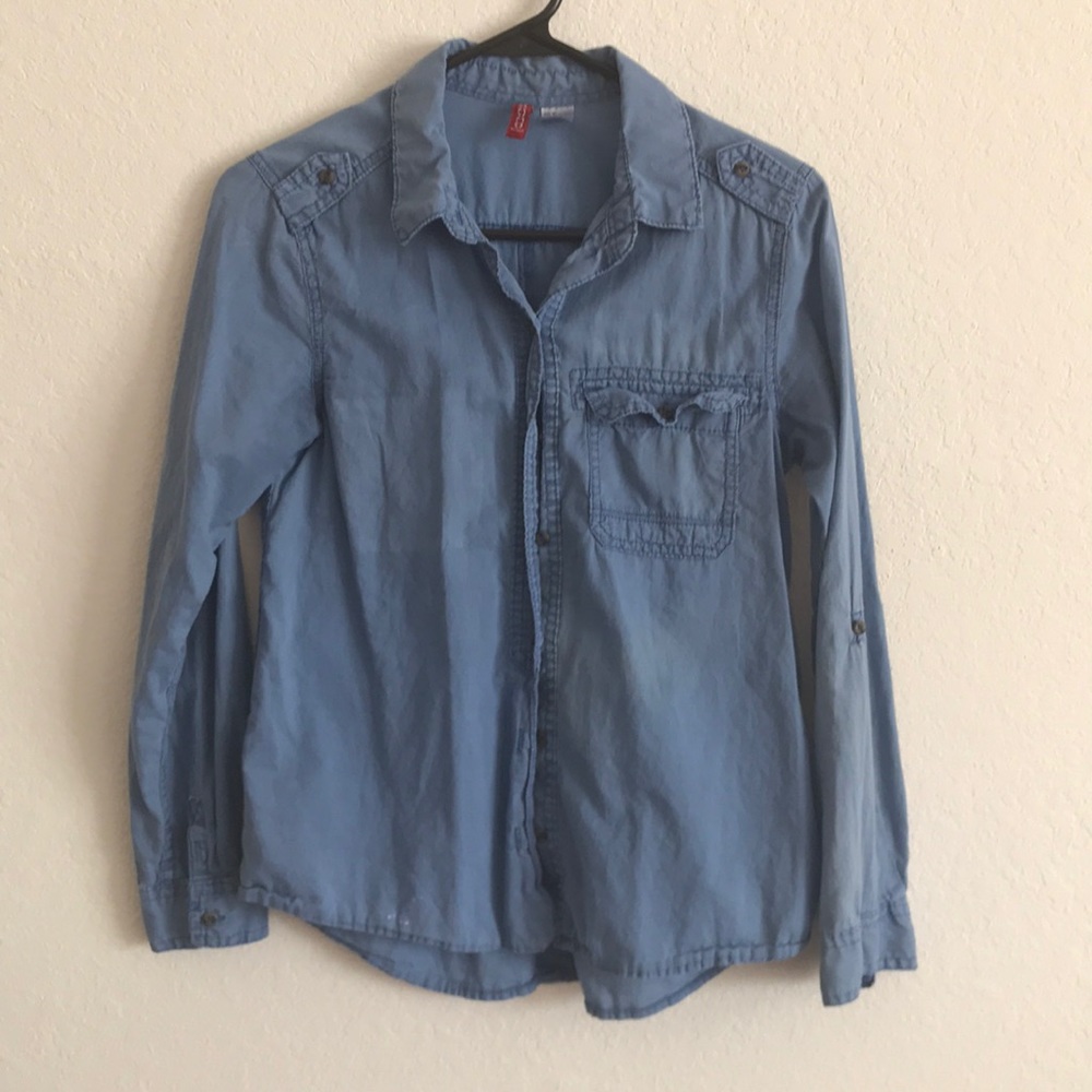 Denim like button up